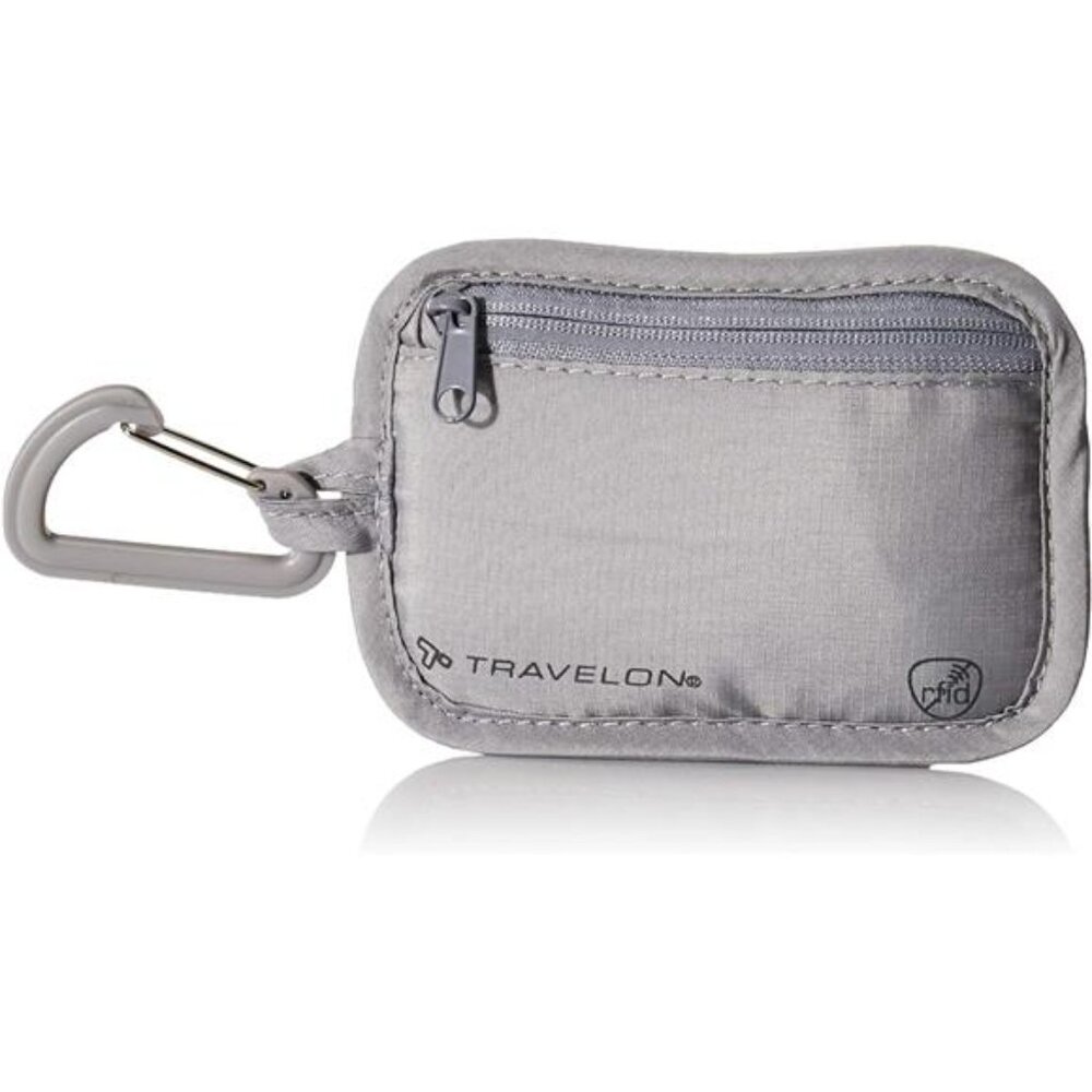 Rfid Blocking Clip Stash Pouch Travel Tote, Gray